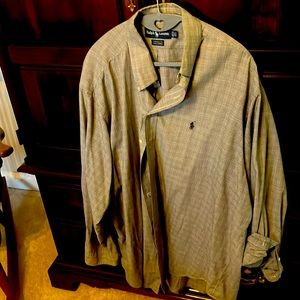 Men’s Ralph Lauren 171/2 x35 gray white checks vgc